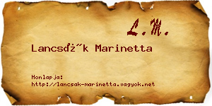 Lancsák Marinetta névjegykártya